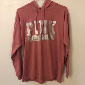PINK long sleeved hooded shirt